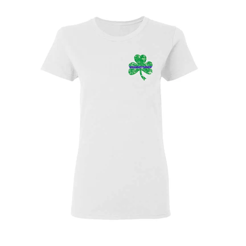 Women's Thin Blue Line St. Patrick's, Small Shamrock T-Shirt