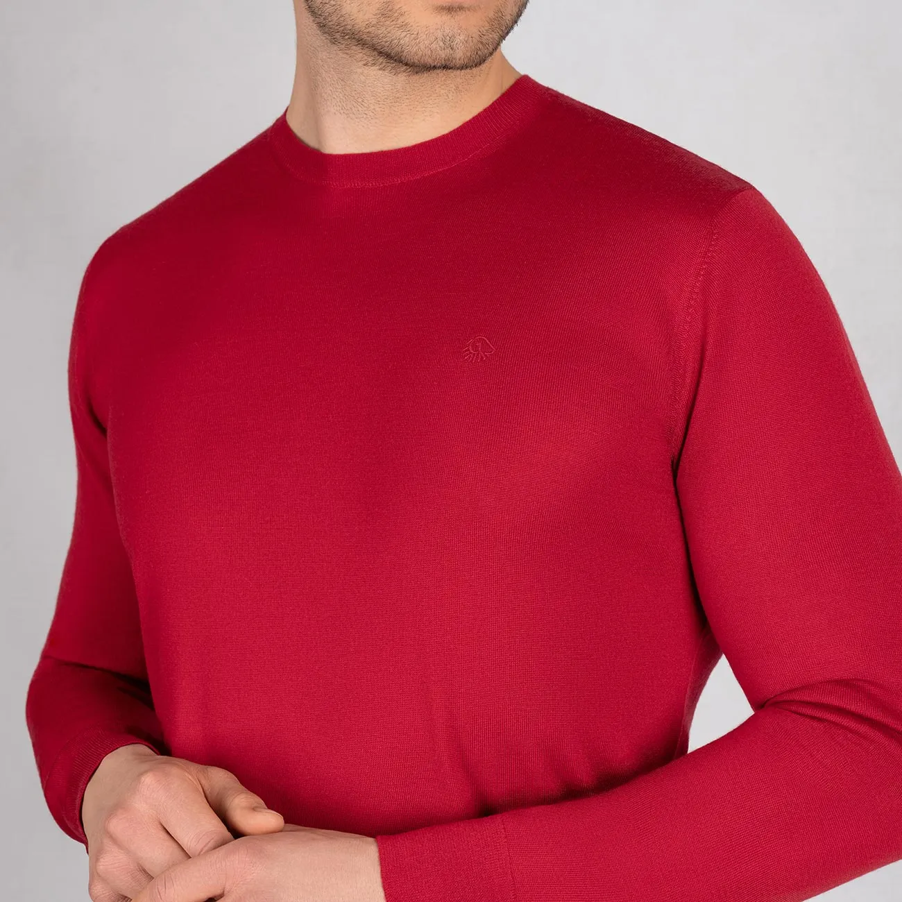 Wool Pullover Light Round Neck Men