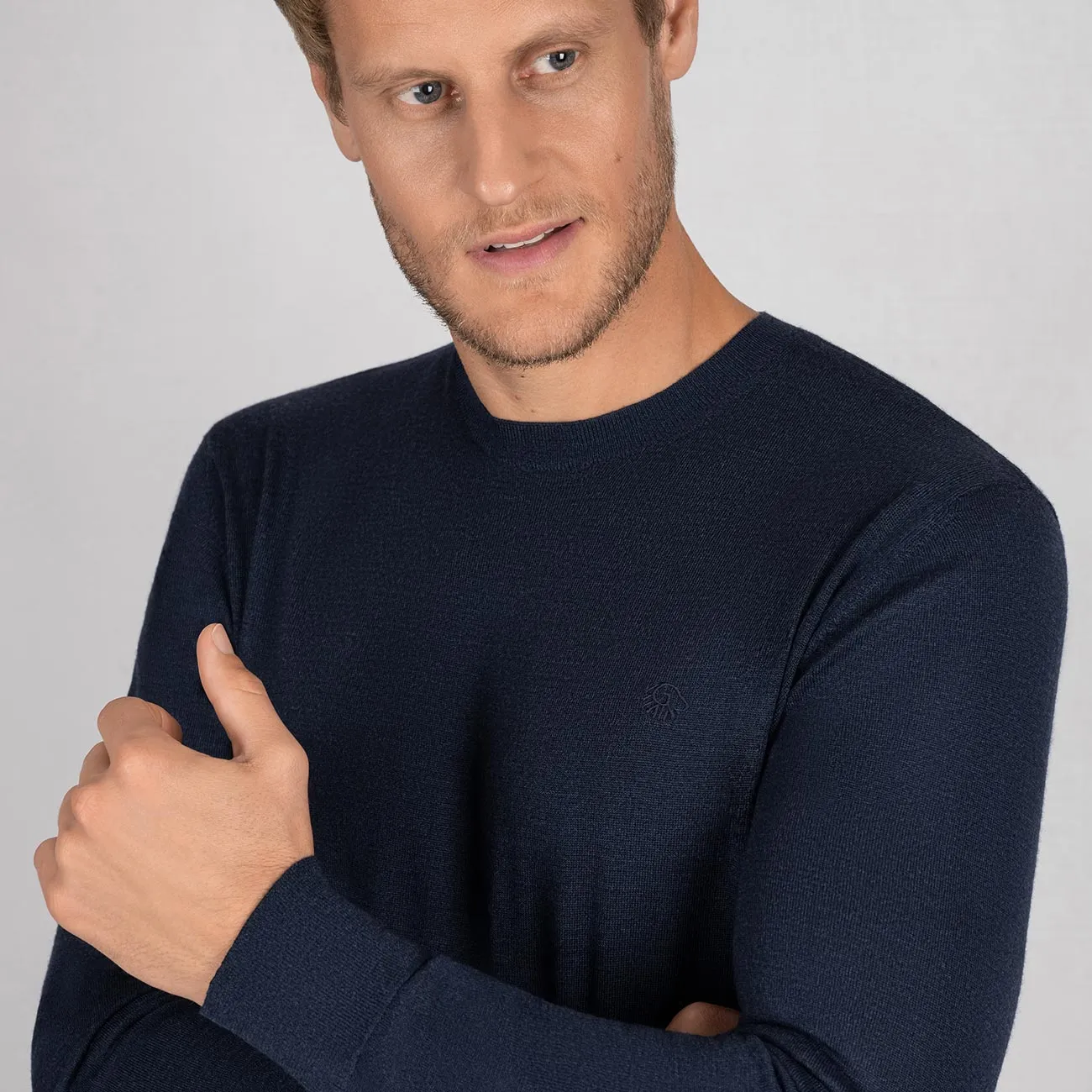 Wool Pullover Light Round Neck Men